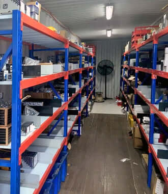 Rows of heavy duty racking