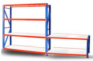 Workbenches an be connected to 300Kg per level shelving units