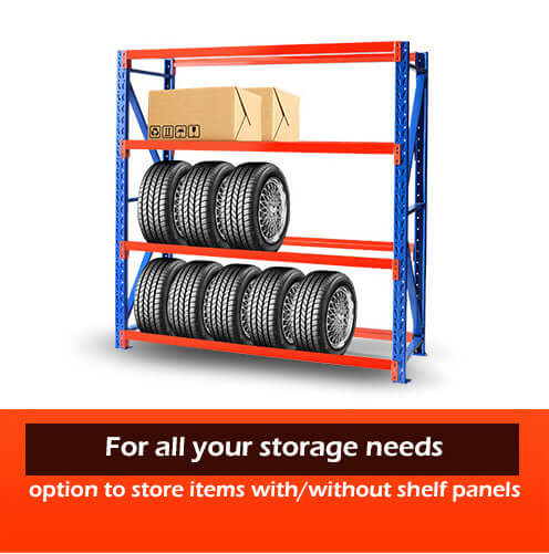 Tyre rack with shelf panels