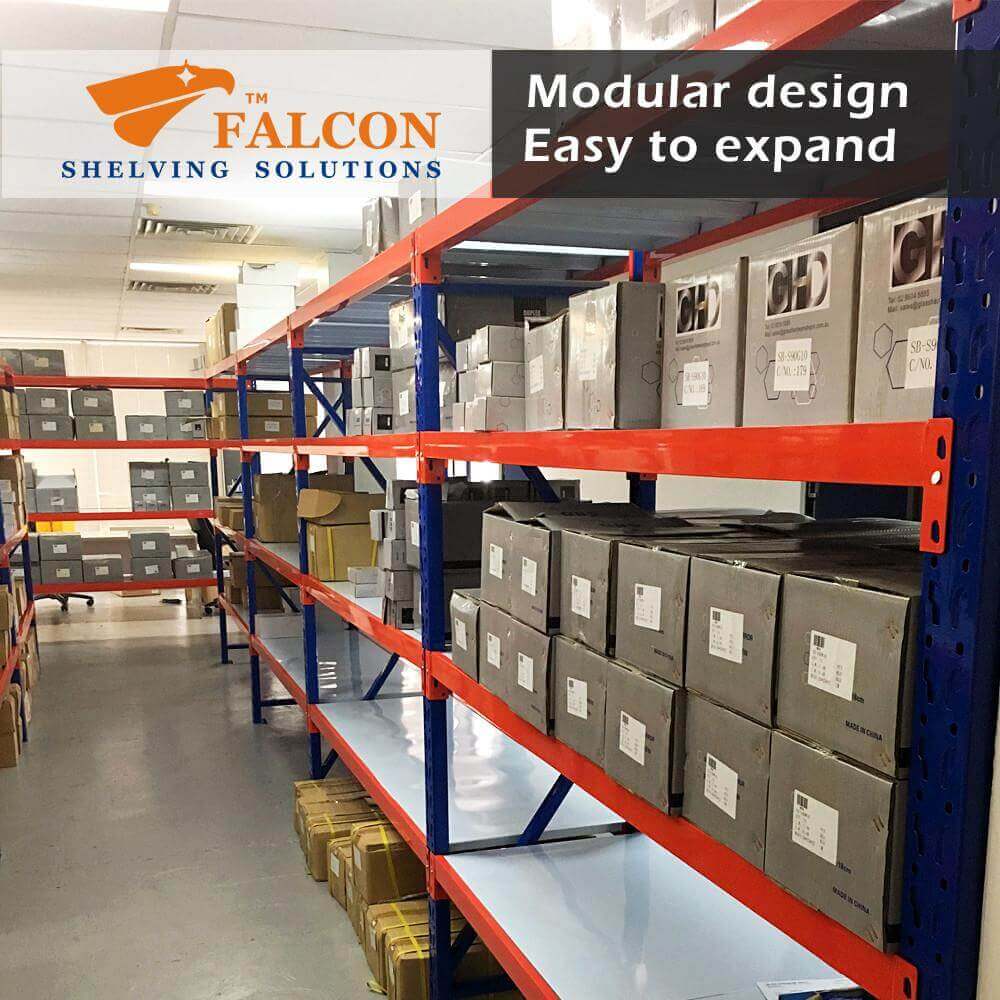 Storage area organised with steel longspan shelving