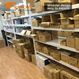 Storeroom fitted out with standard duty shelving