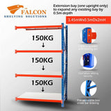 Heavy duty longspan 1.5mWx0.5mDx2.0mH Addon 150Kg/L