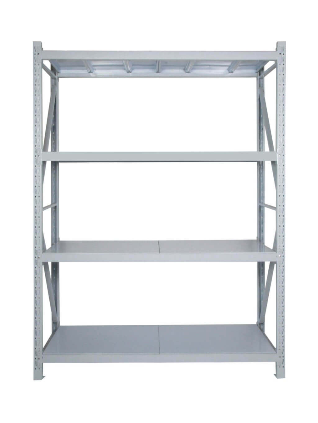 4 extra level kits are required for a standard bay of shelving