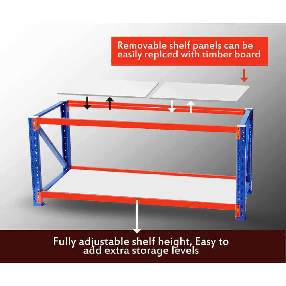If you need a timber topped workbench the steel decks can be replaced