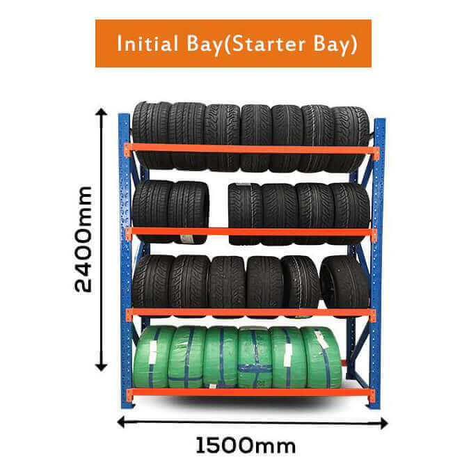 Tyre Racking 1.5mWx0.6mDx2.4mH Starter 300Kg/L