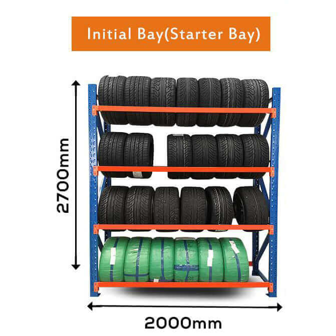 Tyre Racking 2.0mWx0.6mDx2.7mH Starter 300Kg/L