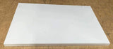 White extra deck panel for heavy-duty Falcon long span shelving on wooden floor