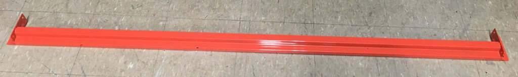 Bright orange Falcon Long Span heavy duty extra beam for standard shelving on concrete floor